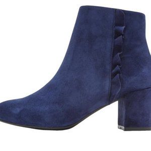 Rockport Blue Velvet Oaklee Ruffle Ankle Boot